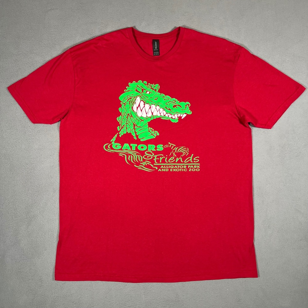 Gators & Friends Alligator Park and Exotic Zoo T-Shirt‎ Mens XL Red Louisiana